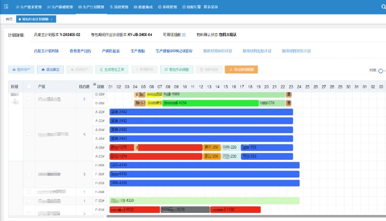 XPlanner Pro 工序作业计划界面